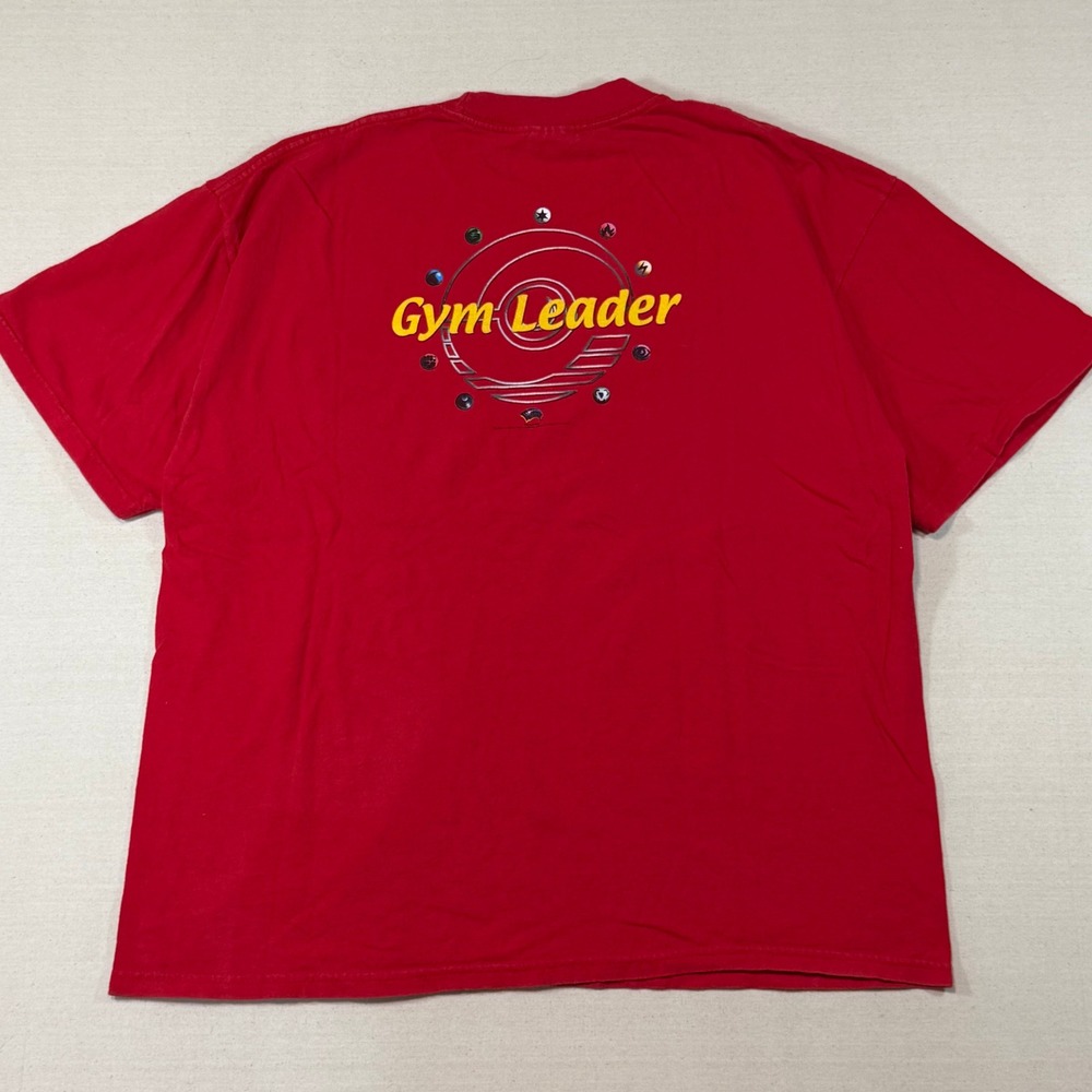 Vintage Pokemon TCG League Gym Leader T-Shirt Red XL Wizards of the Coast Gildan